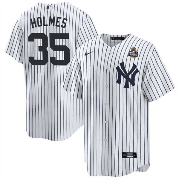 Mens New York Yankees #35 Clay Holmes White 2024 World Series Cool Base Stitched Jersey Dzhi->new york yankees->MLB Jersey